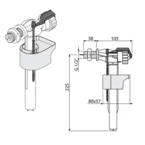 Впускний механізм Alcaplast A160-1/2" №2