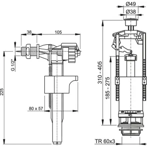 Сливной комплект Alcaplast SA2000 1/2"CHROM №2
