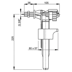 Впускний механізм Alcaplast A150-3/8" №2