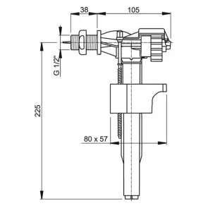 Впускний механізм Alcaplast A150-1/2" №2