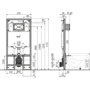 Інсталяція AlcaPlast AM1101 / 1200 Sadromodul Slim №2