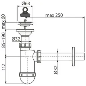 Сифон для умивальника Alcaplast А410 №2