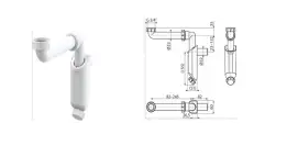 Сифон для умивальника Alcaplast НГ 5/4" ф 32мм A43S-DN32