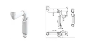 Сифон для умывальника Alcaplast НГ 5/4" ф 32мм A43S-DN32 №1