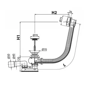 Сифон для ванны Alcaplast A51B №2