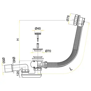 Сифон для ванны Alcaplast A55K-80 №2