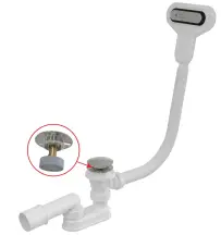 Сифон для ванны Alcaplast click-clack, плоский перелив, CHROM A516CKM