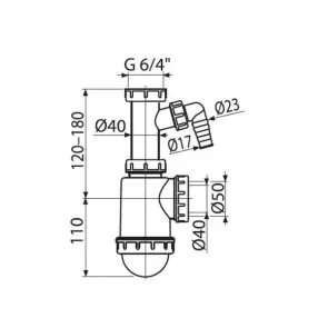 Сифон для мийки Alcaplast A443P №2