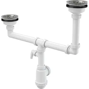 Сифон для сдвоенной мойки Alcaplast A454P №1