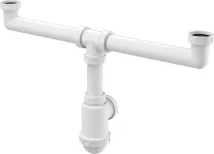 Сифон для двойной мойки с НГ 6/4" и подводкой Alcaplast A448-DN50/40 №1