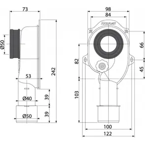 Сифон для пісуара Alcaplast A45C №2