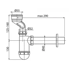 Сифон для пісуара Alcaplast A45A №2