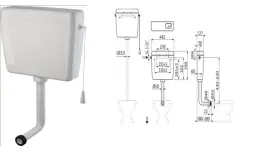 Бачок сливной AlcaPlast UNI DUAL, A930-H-1/2"