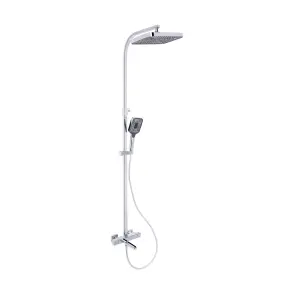 Душевая система универсальная Qtap Sloup термостатическая на три потребителя (с изливом) QTSLO51103OC48217 Chrome №1
