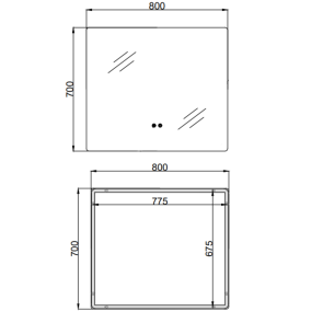 Дзеркало Qtap Taurus (TA2) 800×700 мм з LED-підсвічуванням Touch, з антизапотіванням, з димером, рег. темп. кольору (3000-6500K) QTTAU70070048955 №2