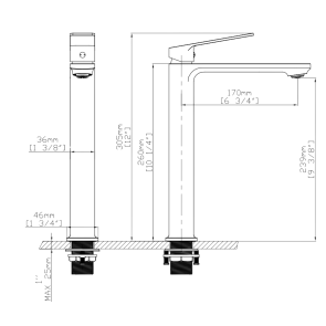 Смеситель для раковины высокий Qtap Capricorn, Chrome (k26) QTCAP1060H102C48220 №2