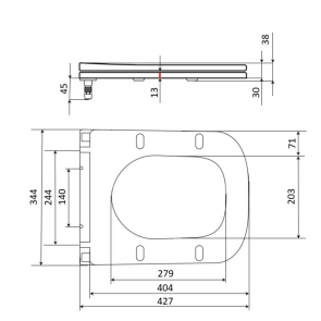 Сидіння для унітазу Qtap (Gemini 490) 428x344x37,5 мм, White, з мікроліфтом, Slim Duroplast, Quick Release QTSC179W49385 №2
