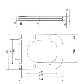 Сидіння для унітазу Qtap (Gemini 520) 448x357x38,5 мм, White, з мікроліфтом, Slim Duroplast, Quick Release QTSC179W49386 №2