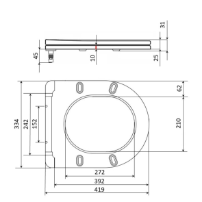 Сидение для унитаза Qtap (Evia, Arvin, Leo 630) 410x330x22 мм, White, с микролифтом, Slim Duroplast, Quick Release QTSC179W49264 №2