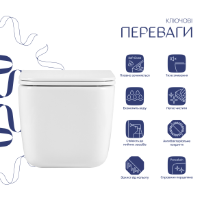 Унитаз подвесной Qtap Gemini Ultra Quiet 485×340×350 мм, White, с сиденьем Slim Duroplast / Soft-close / Quick Release QTTAU26W49119 №3
