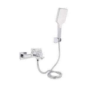Змішувач для ванни Qtap Crow з душовим гарнітуром QTCRO259CRM48646 Chrome №1