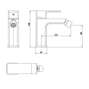 Смеситель для биде Lidz Dozorca 001AF (k35) Chrome LDDOZ001AFCRM48991 №2