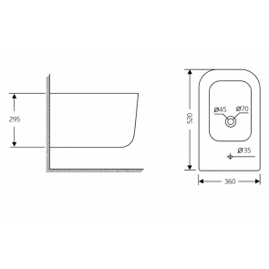 Биде подвесное Qtap Gemini 520×360×295 мм, White QTTAU28W49121 №2