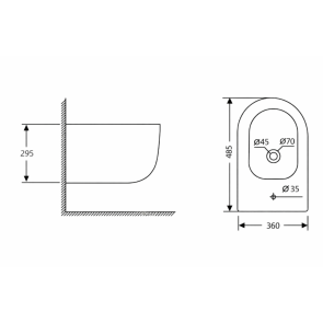 Біде підвісне Qtap Taurus 485×360×295 мм, White QTTAU28W49117 №2