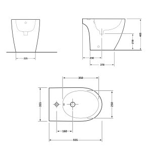 Биде напольное Qtap Presto 540×340×400 White QTPRE29W43056 №2