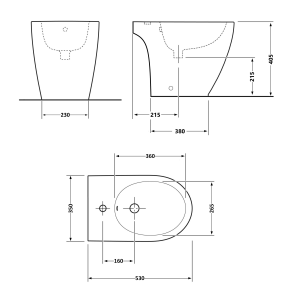 Биде напольное Qtap Presto Quadro 540×340×400 мм, White QTPRE29W49124 №2