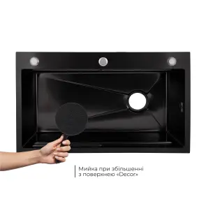 Lidz Handmade H7545B Мойка для кухни интегрированная Decor Black PVD Honeycomb 3,0/1,0 мм LDH7545BDECPVD48373 №4