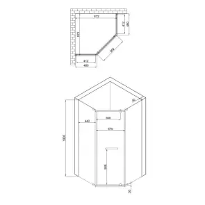 Душевая кабина Lidz Dozorca SC90x90.CRM.LOW.TR, стекло прозрачное 6 мм без поддона №2