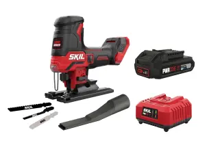 Пила лобзикова акумуляторна безщіткова, SKIL 3440 CA Compact + енергокомплект 3110 АА 11071400202 (акумулятор 2,5 Ah, зарядний пристрій) промо-комплект №1