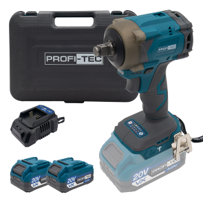 Акумуляторний гайковерт PROFI-TEC PPTW4520 POWERLine (2×PT2040VX (4.0 Аг), зарядний пристрій) №1