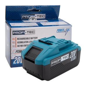 Акумуляторна батарея PROFI-TEC PT2080EP POWERLine (20 В / 8.0 Аг, високострумова, з індикатором) №1