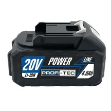 Аккумуляторная батарея PROFI-TEC PT2040MP POWERLine (20 В / 4.0 Ач, высокотоковая, с индикатором)