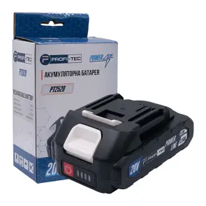 Акумуляторна батарея PROFI-TEC PT2520MP POWERLine (20 В / 2.5 Аг, високострумова, з індикатором) №1