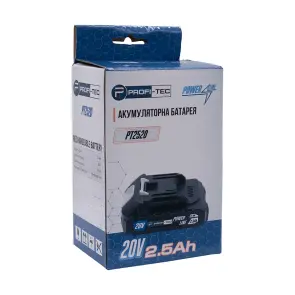 Акумуляторна батарея PROFI-TEC PT2520MP POWERLine (20 В / 2.5 Аг, високострумова, з індикатором) №6