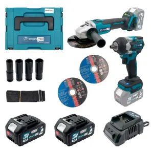 Акумуляторний набір інструментів PROFI-TEC Combo Set 2/1 POWERLine (DGA20BL, DTW500BL) (2×PT2040MP (4.0 Аг), зарядний пристрій) №1