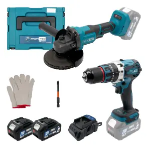 Акумуляторний набір інструментів PROFI-TEC Combo Set 2/9 POWERLine (PGA202, DHP485BL) (2×PT2040MP (4.0 Аг), зарядний пристрій) №1