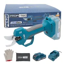 Акумуляторний секатор PROFI-TEC PES28 UltraCore (1×PT2020VX (2.0 Аг), зарядний пристрій)