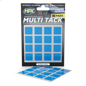 Высечка из двусторонней ленты MULTI TACK 16 × 20 мм × 20 мм, прозрачная (блистер) №1