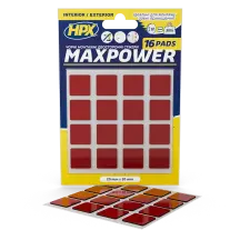 Высечка из двусторонней ленты MAXPOWER 16 × 20 мм × 20 мм, чёрная (блистер)