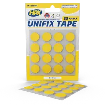 Висічка із двосторонньої стрічки UNIFIX TAPE 16х 20мм х 20мм біла (блістер)