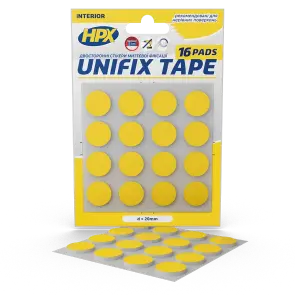 Высечка из двусторонней ленты UNIFIX TAPE 16 × 20 мм × 20 мм, белая (блистер) №1