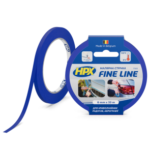  Стрічка малярна HPX FINE LINE 6мм х 33м синя №1