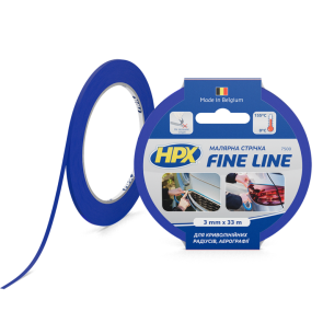 Стрічка малярна HPX FINE LINE 3мм х 33м синя №1