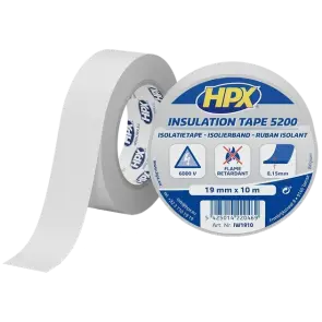 Изолента HPX 5200 15мм x 10м белая №1