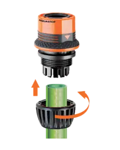 Конектор 1/2"-3/4" аквастоп для поливального шлангу, Ergogrip бл. №4