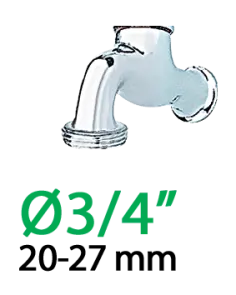 Штуцер 1/2"-3/4" Н*16мм для капельной трубки 1/2" с зажимом №4